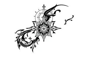 spiritual bold line tattoo idea