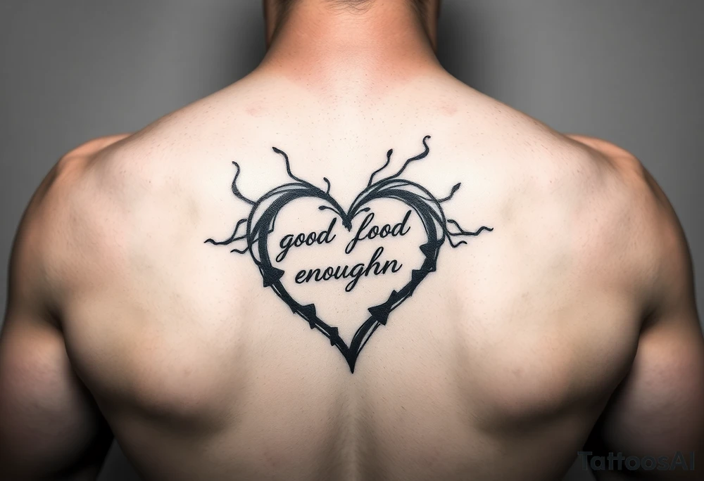 I'm good enough to be loved in a heart tattoo idea