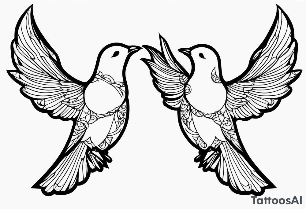 doves silhouettes tattoo idea