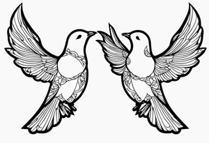 doves silhouettes tattoo idea