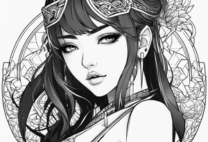 anime girl tattoo idea