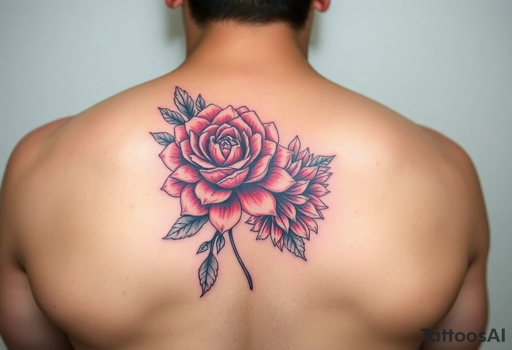 Rose and Chrysanthemum tattoo tattoo idea