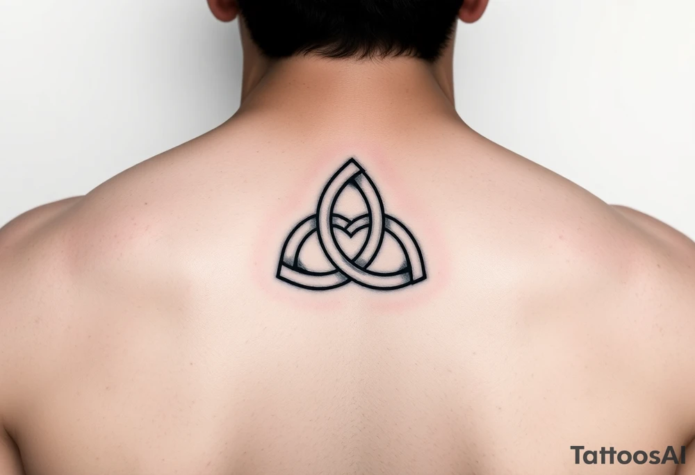 simple unqiue trinity knot for placement on the inner upper arm tattoo idea