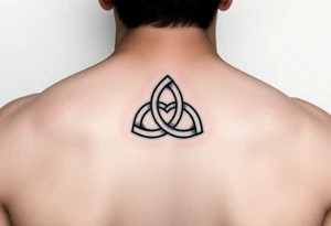 simple unqiue trinity knot for placement on the inner upper arm tattoo idea
