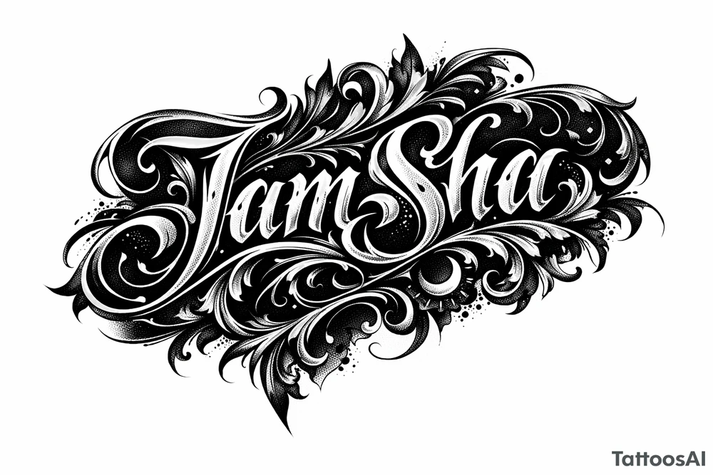 Ornate blackwork script spelling out a meaningful word.
JamSha
Love /hate tattoo idea