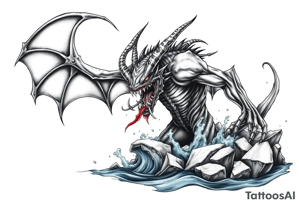 water-demon rise up out of the river. tattoo idea