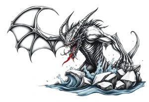water-demon rise up out of the river. tattoo idea