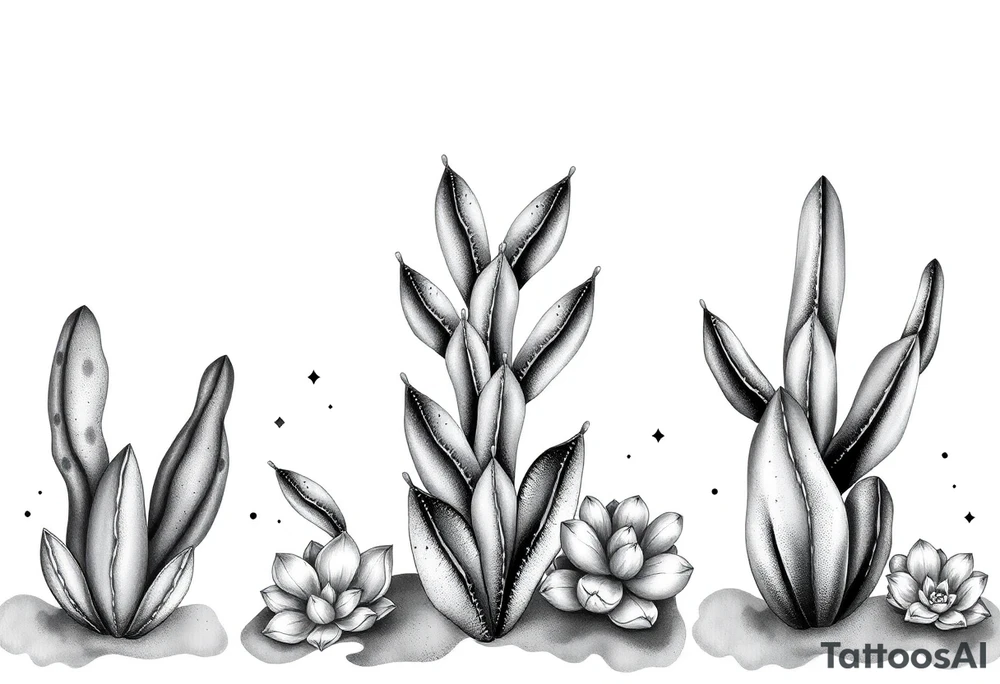 Cute cacti tattoo idea