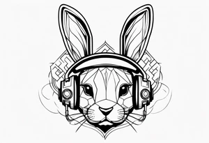 HIP HOP DJ BUNNY tattoo idea