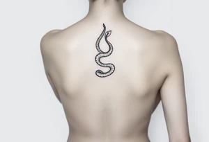 Snake wrapping around the spine tattoo idea