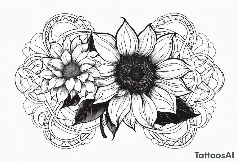 infinity symbol with sunflower tattoo idea