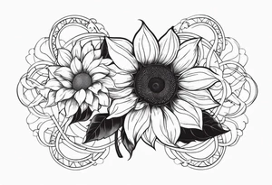 infinity symbol with sunflower tattoo idea