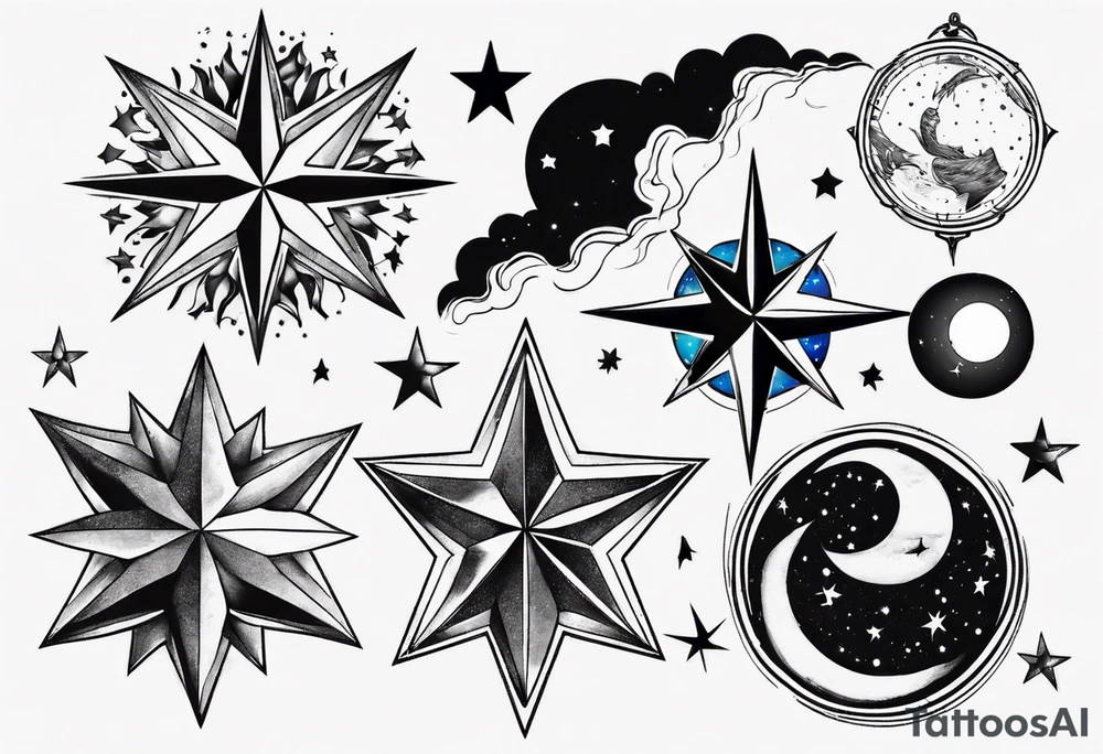 Stars in the night sky tattoo idea