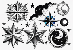 Stars in the night sky tattoo idea