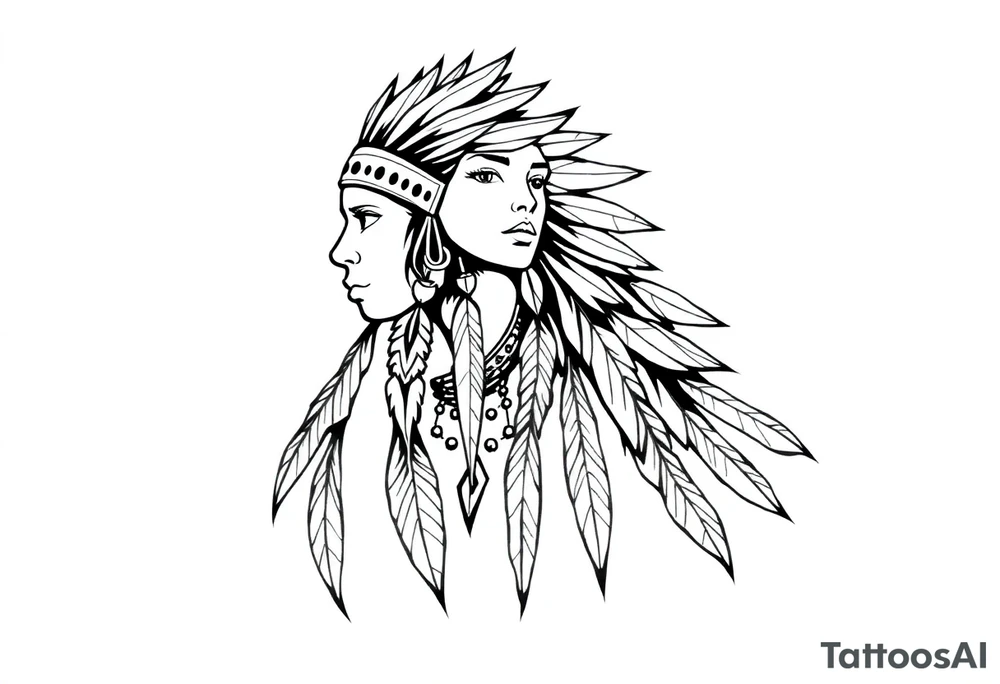 Female Native American tattoo idea