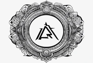A naruto headband with the letters AR in the middle tattoo idea