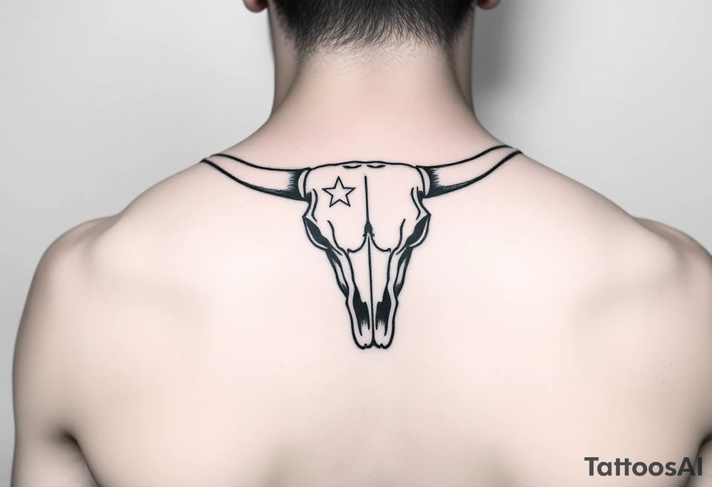 Longhorn skull with Texas flag tattoo idea
