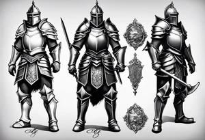 knight in armor full body tattoo idea