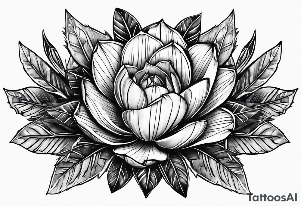 Lobo com cactos do nordeste tattoo idea