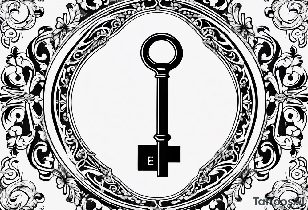 Simple vintage key for him, incorporate the letter a tattoo idea