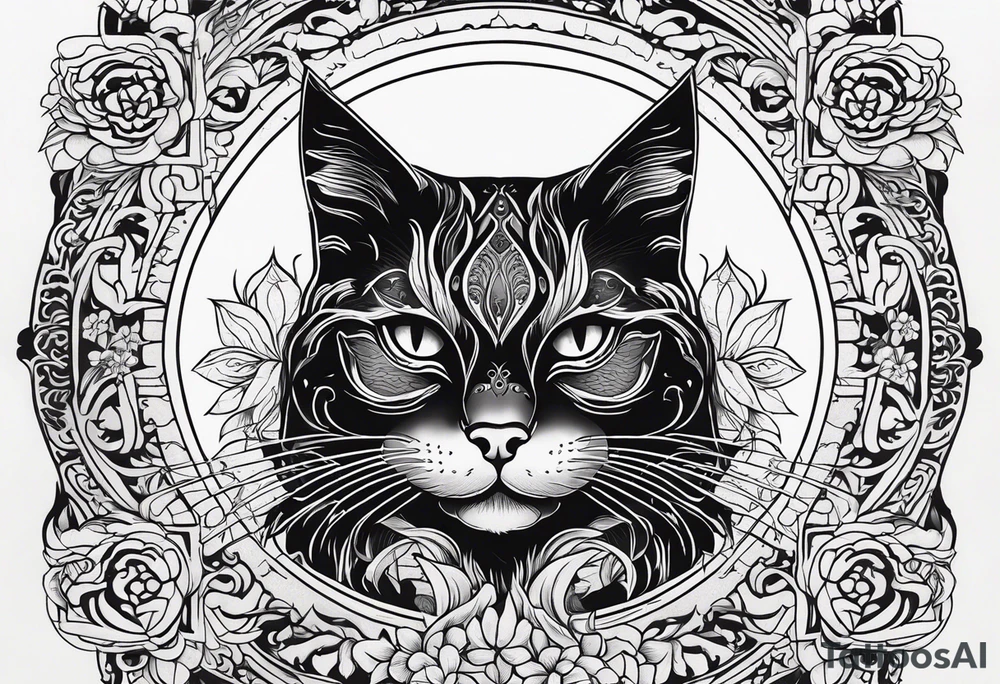 Black cat tattoo idea