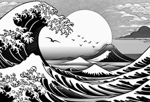 japanese waves tattoo idea