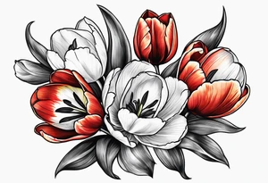 Tulips on finger tattoo idea