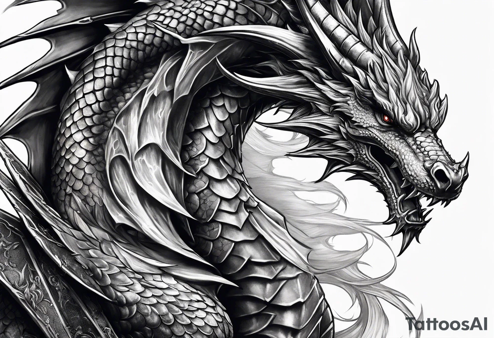 knight fighting dragon tattoo idea