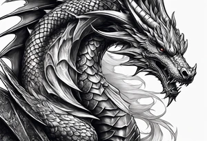 knight fighting dragon tattoo idea