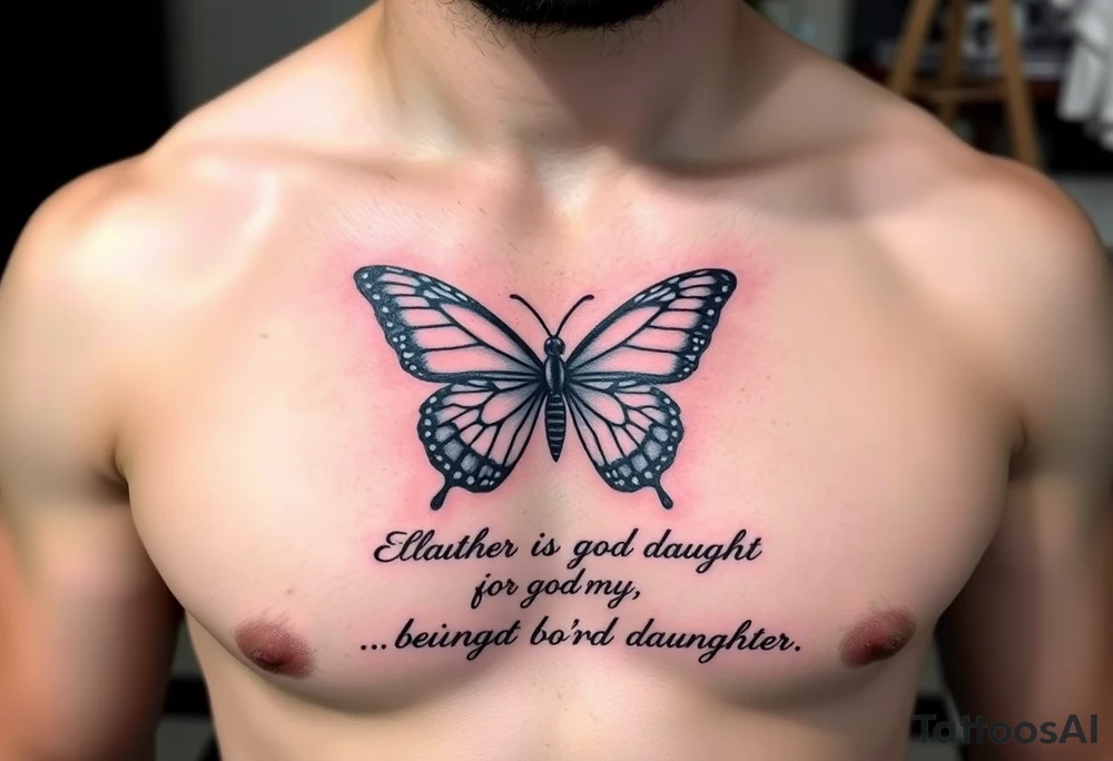 EllaRay with a butterfly and a quote about being my god daughter tattoo idea