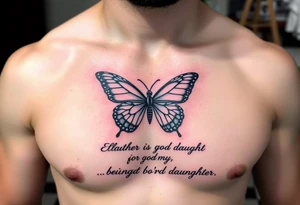 EllaRay with a butterfly and a quote about being my god daughter tattoo idea