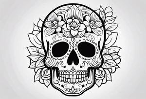 Day of dead skull with no flowers tattoo idea