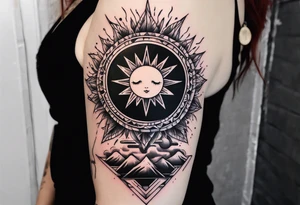 synthwave sun tattoo idea
