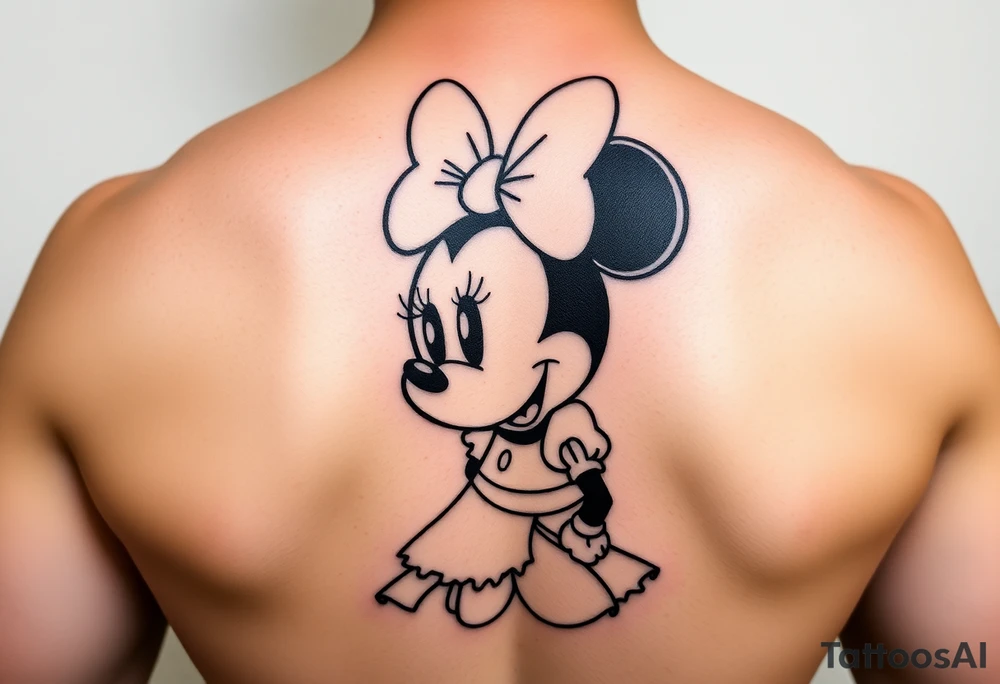 Minnie Mouse dressed like Alice in Wonderland tattoo idea