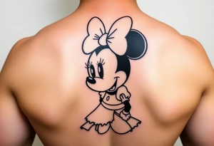 Minnie Mouse dressed like Alice in Wonderland tattoo idea