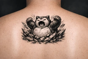 Powerful Snorlax waking up tattoo idea