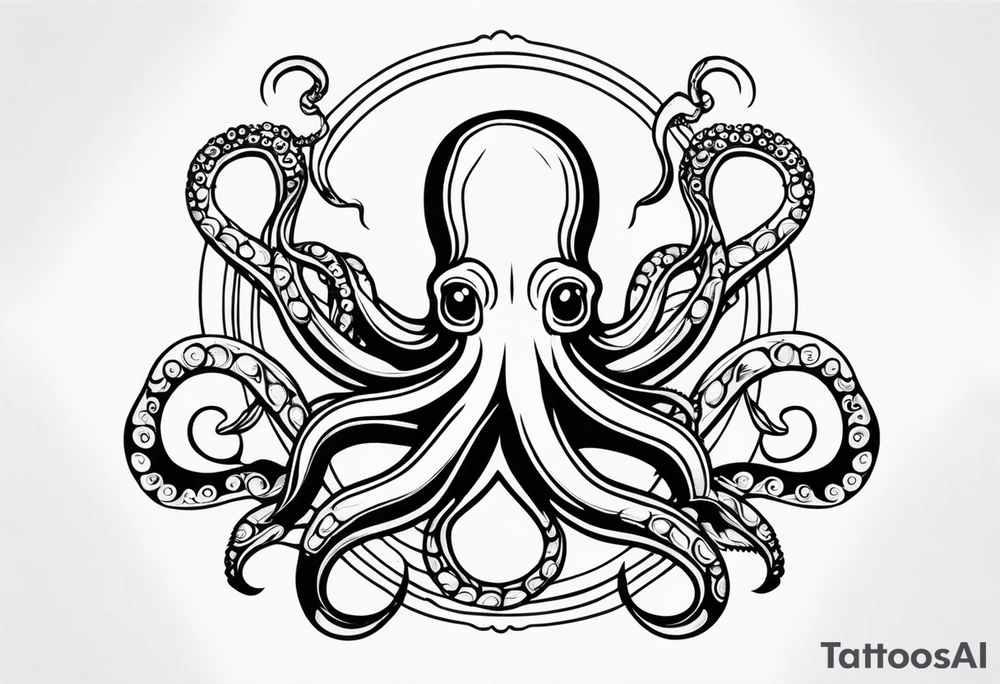 Octopus with anchor tattoo idea