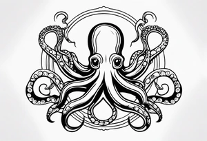 Octopus with anchor tattoo idea