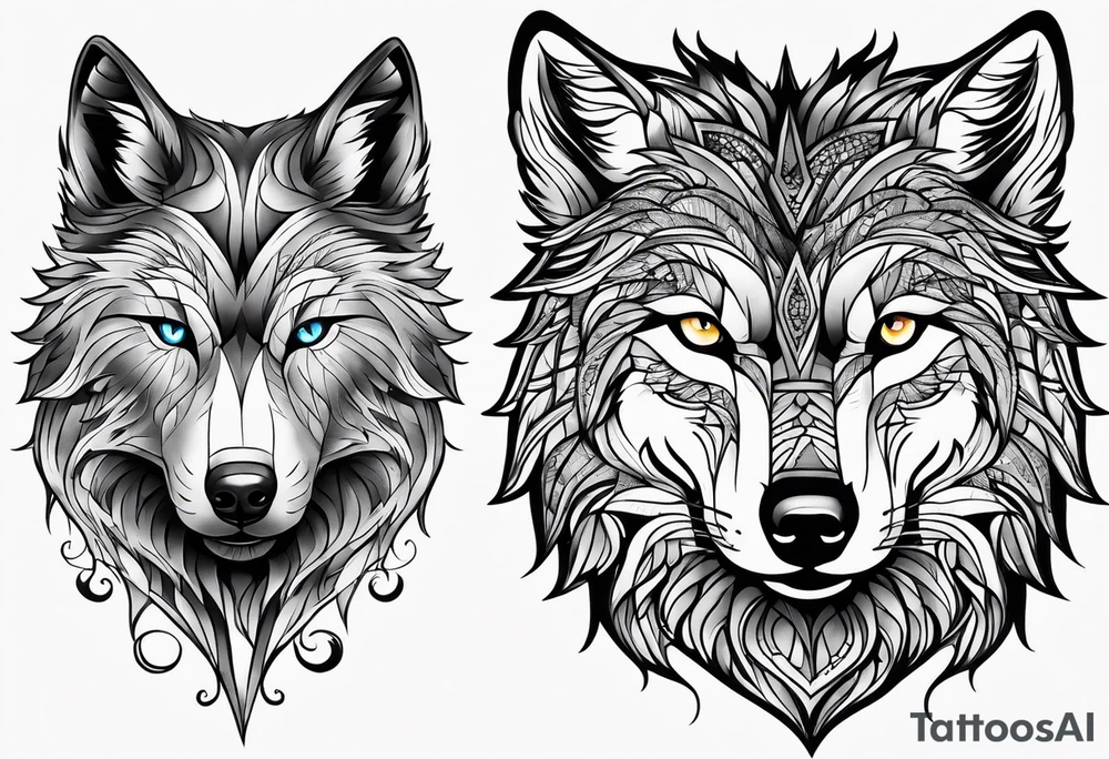 Pretty wolve tattoo idea