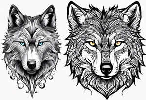 Pretty wolve tattoo idea