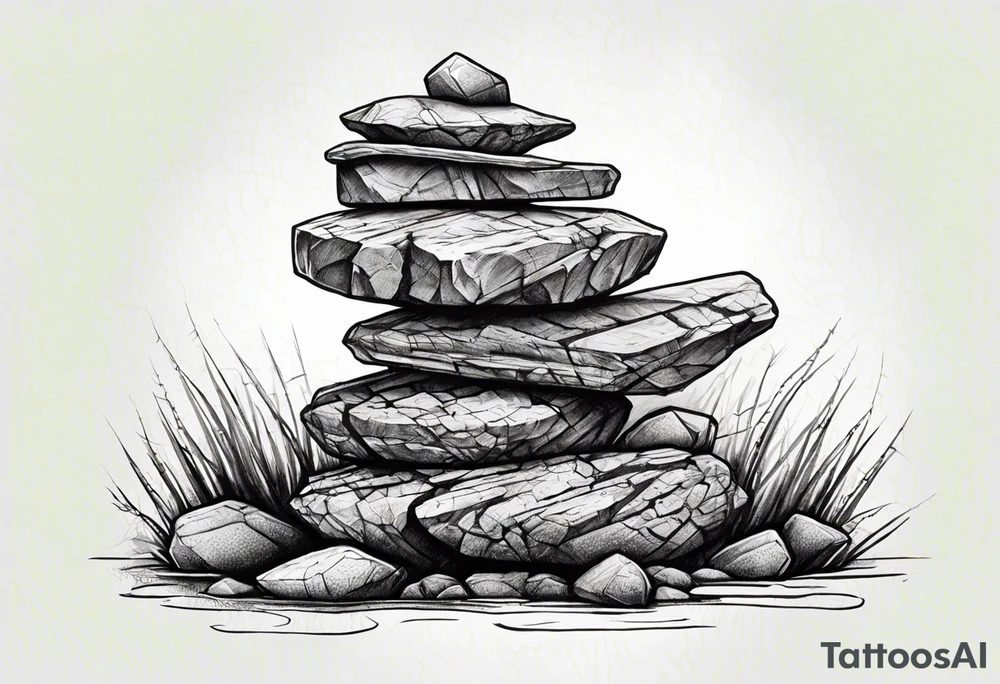 rocks balancing on top of each other tattoo idea