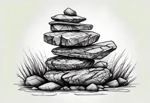 rocks balancing on top of each other tattoo idea