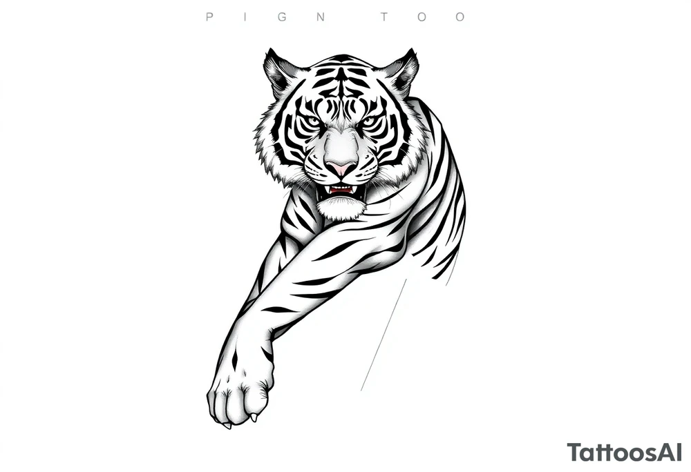 powerful majestic tiger with an extended sleeve design tattoo idea