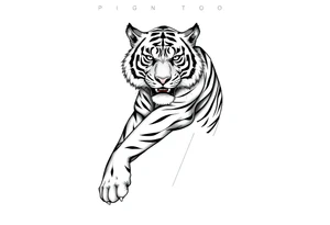 powerful majestic tiger with an extended sleeve design tattoo idea