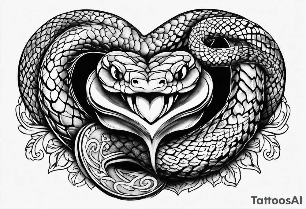 Snake squeezing a heart tattoo idea