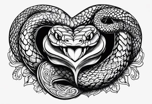 Snake squeezing a heart tattoo idea