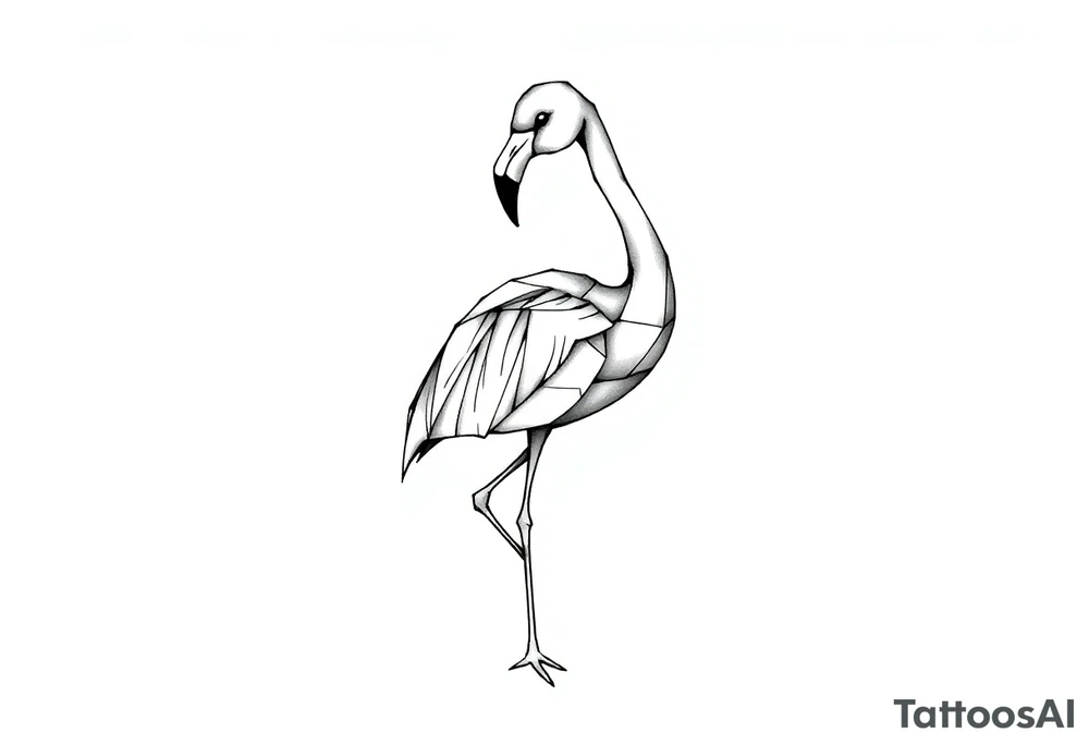 cute flamingo tattoo idea