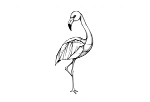 cute flamingo tattoo idea