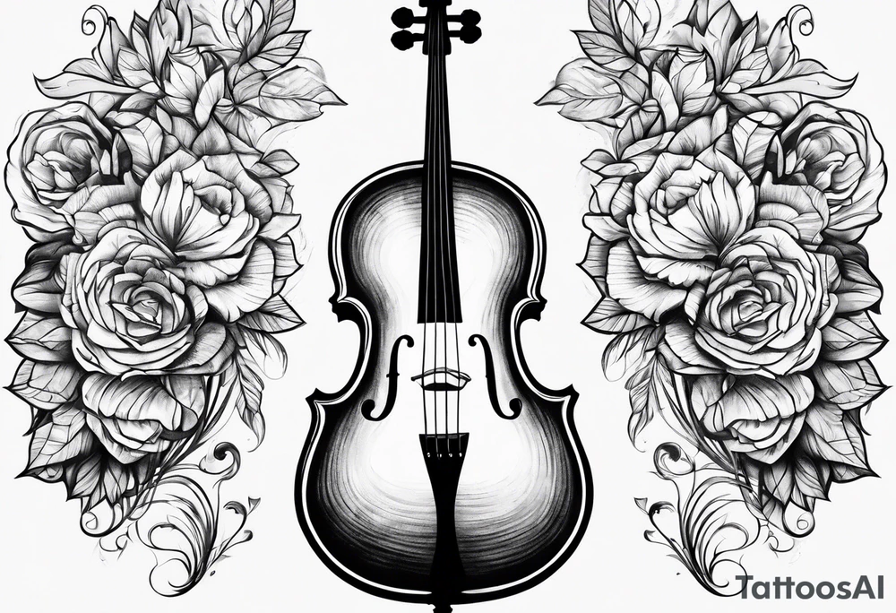 triangular cello tattoo idea