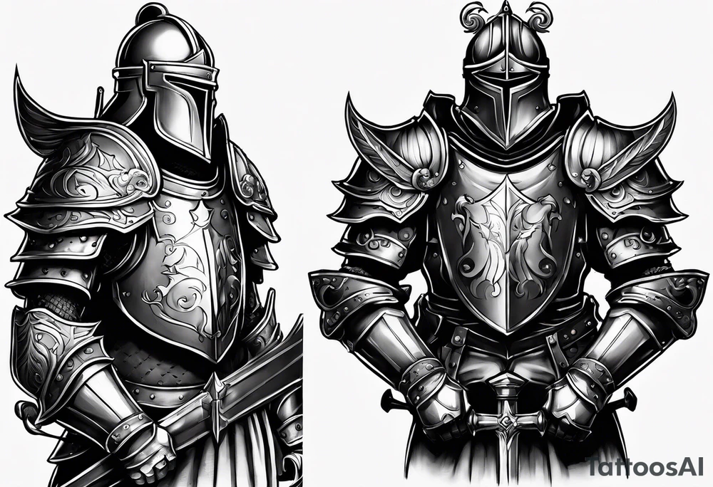 two knights heavy armor tattoo idea